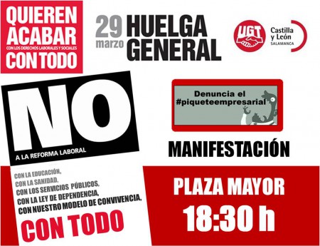 29-M HUELGA GENERAL : MANIFESTACIÓN EN LA PLAZA MAYOR - 18:30H